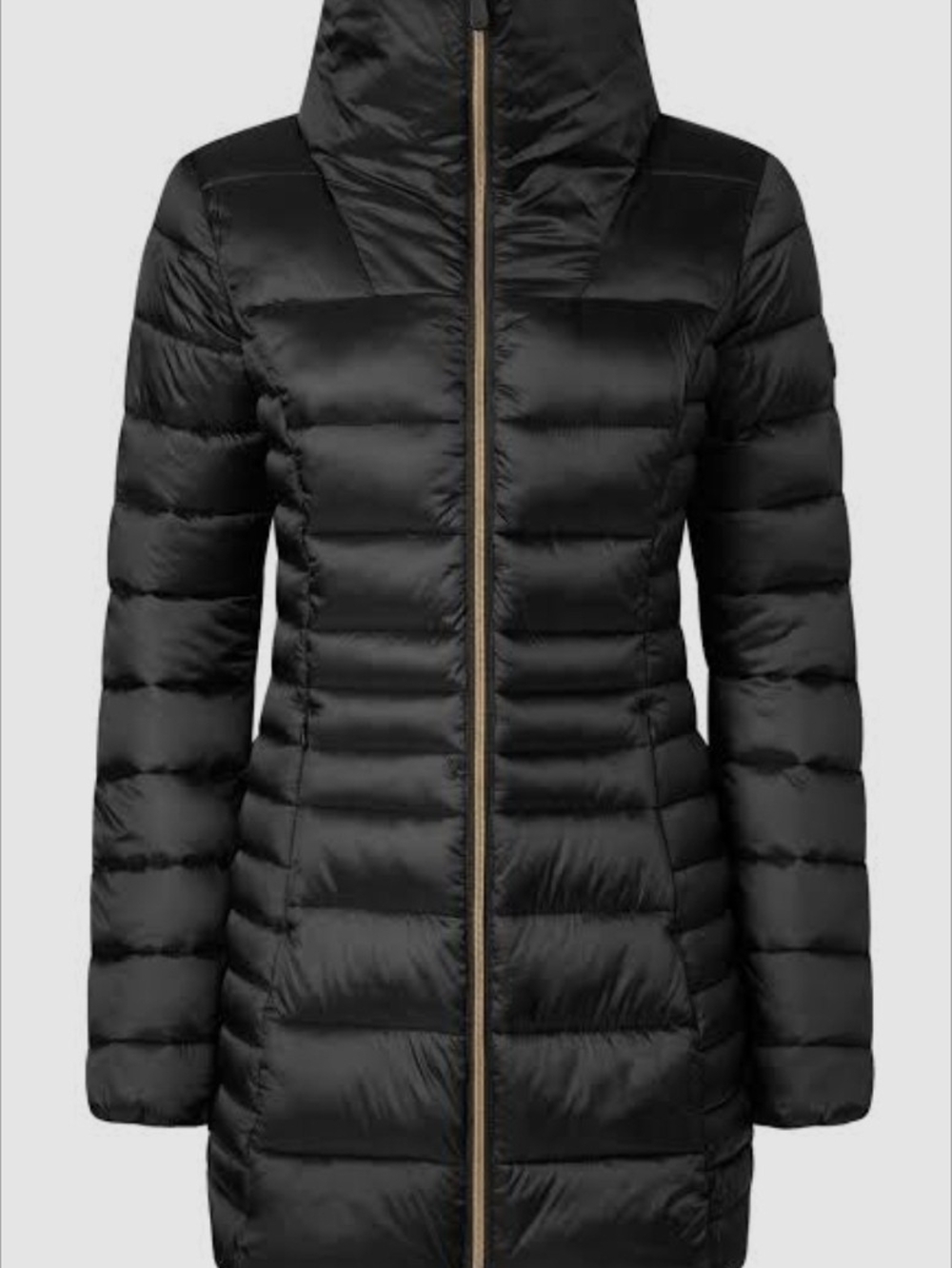 Save The Duck Caroline Longline Satin Puffer Jacket - Size 3 / US Large